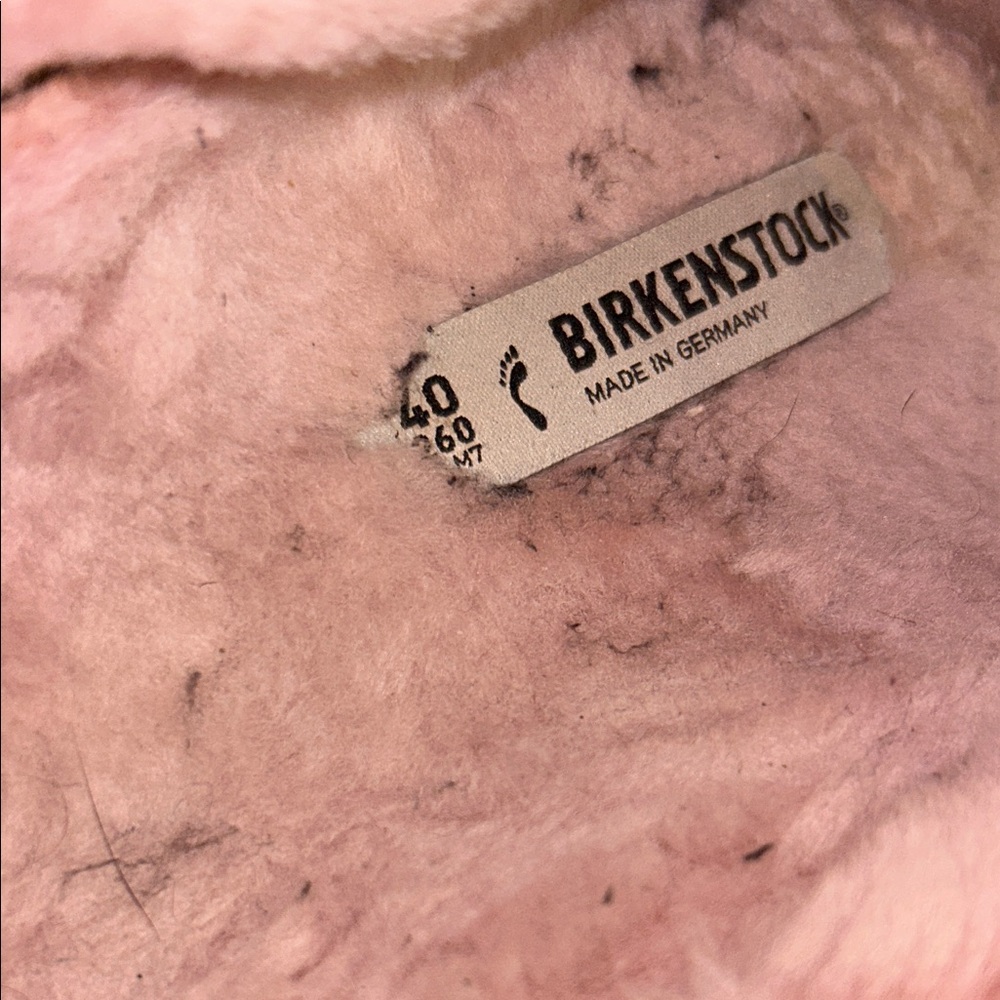 Birkenstock Womens Arizona Shearling Suede Sandals Light Rose EU40 US 9.5 Buckle - Picture 3 of 9